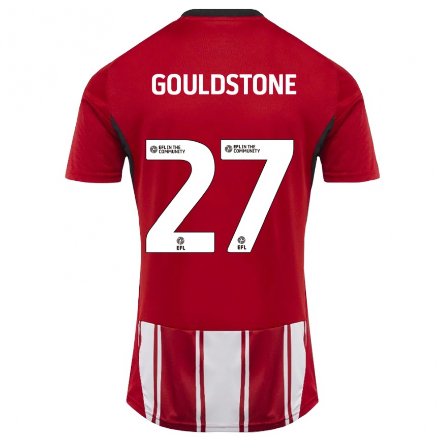 נשים כדורגל Lemoni Gouldstone #27 אדום לבן שחור ג'רזי ביתית 2025/26