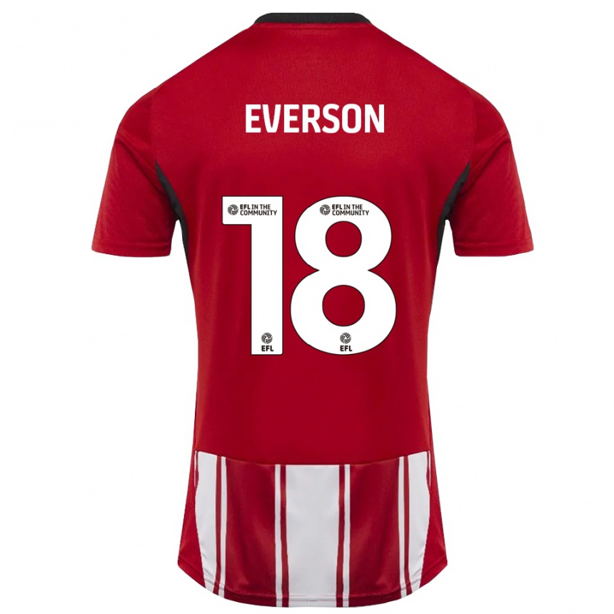 נשים כדורגל Beth Everson #18 אדום לבן שחור ג'רזי ביתית 2025/26