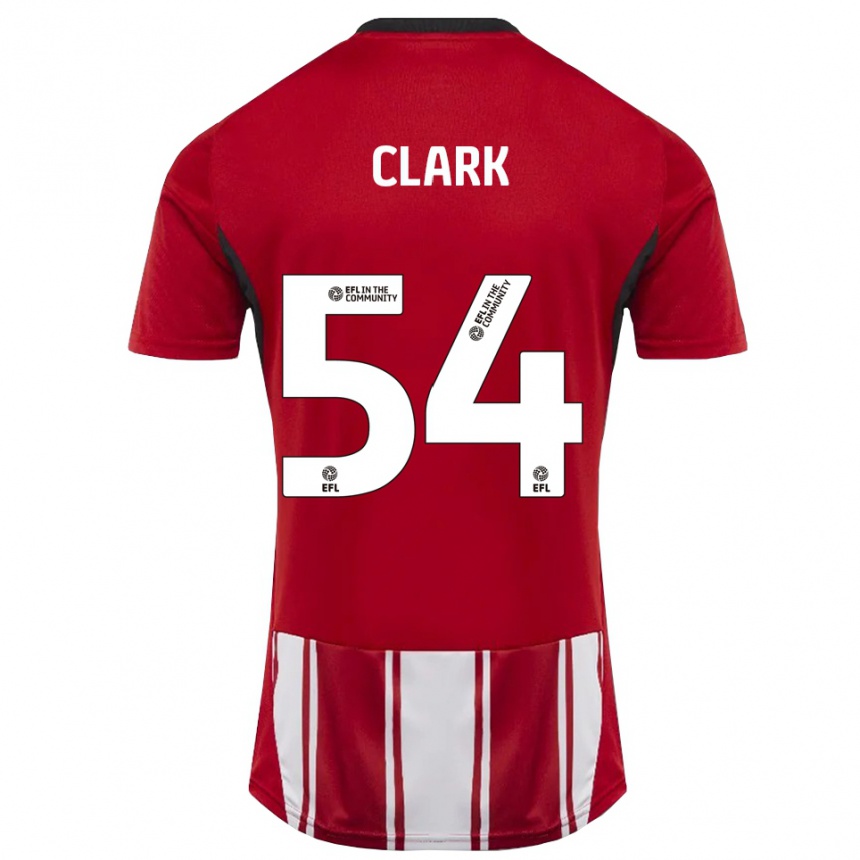 נשים כדורגל Max Clark #54 אדום לבן שחור ג'רזי ביתית 2025/26