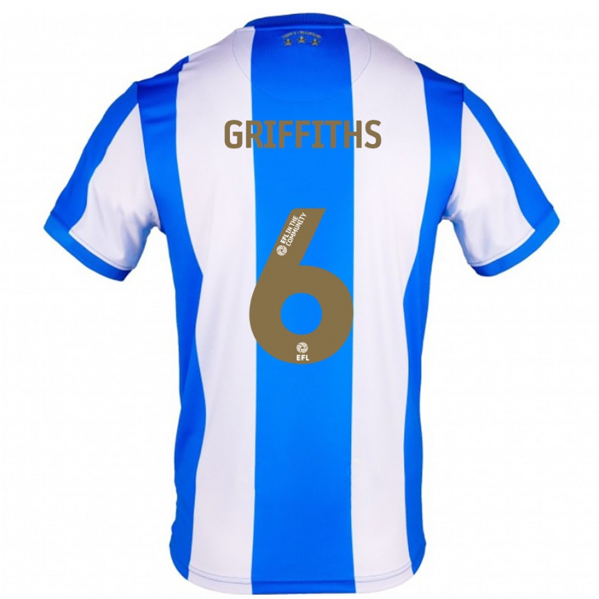 נשים כדורגל Lauren Griffiths #6 כחול לבן ג'רזי ביתית 2025/26