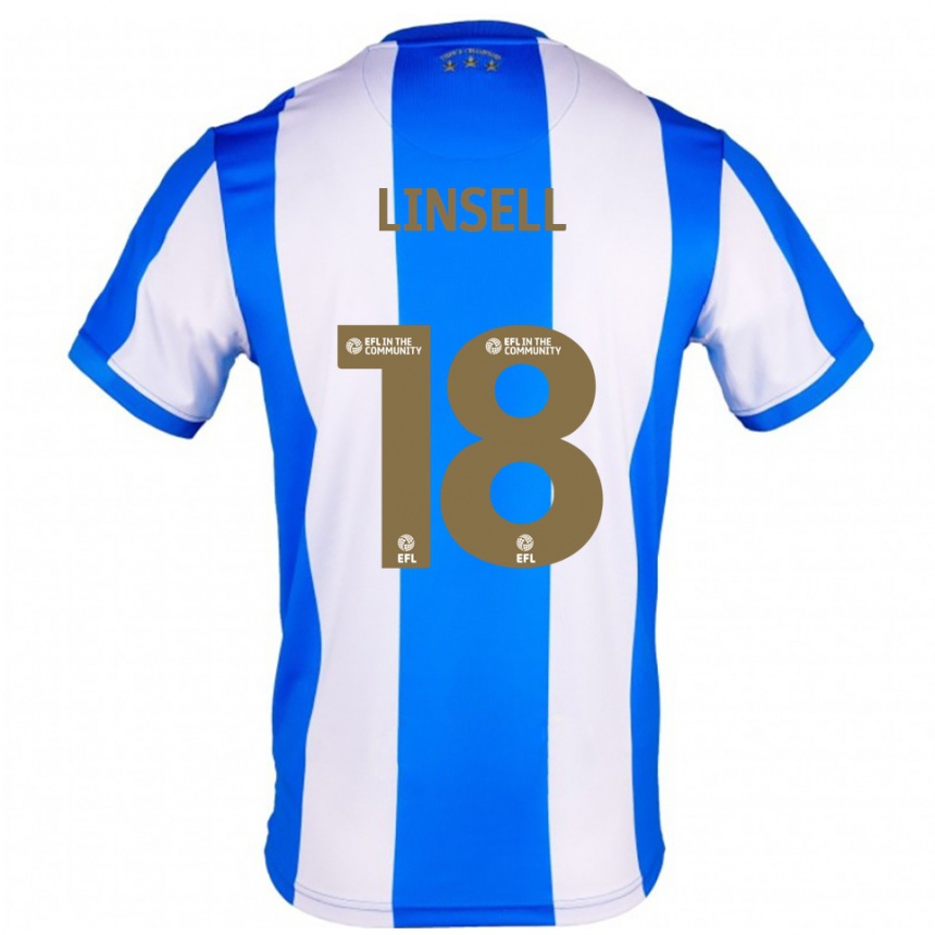 נשים כדורגל Alice Linsell #18 כחול לבן ג'רזי ביתית 2025/26