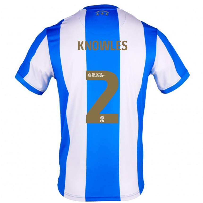 נשים כדורגל Charlie Knowles #2 כחול לבן ג'רזי ביתית 2025/26