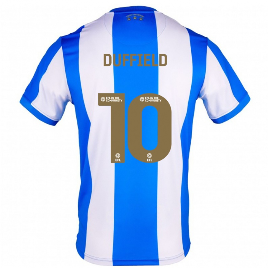 נשים כדורגל Ella Duffield #10 כחול לבן ג'רזי ביתית 2025/26