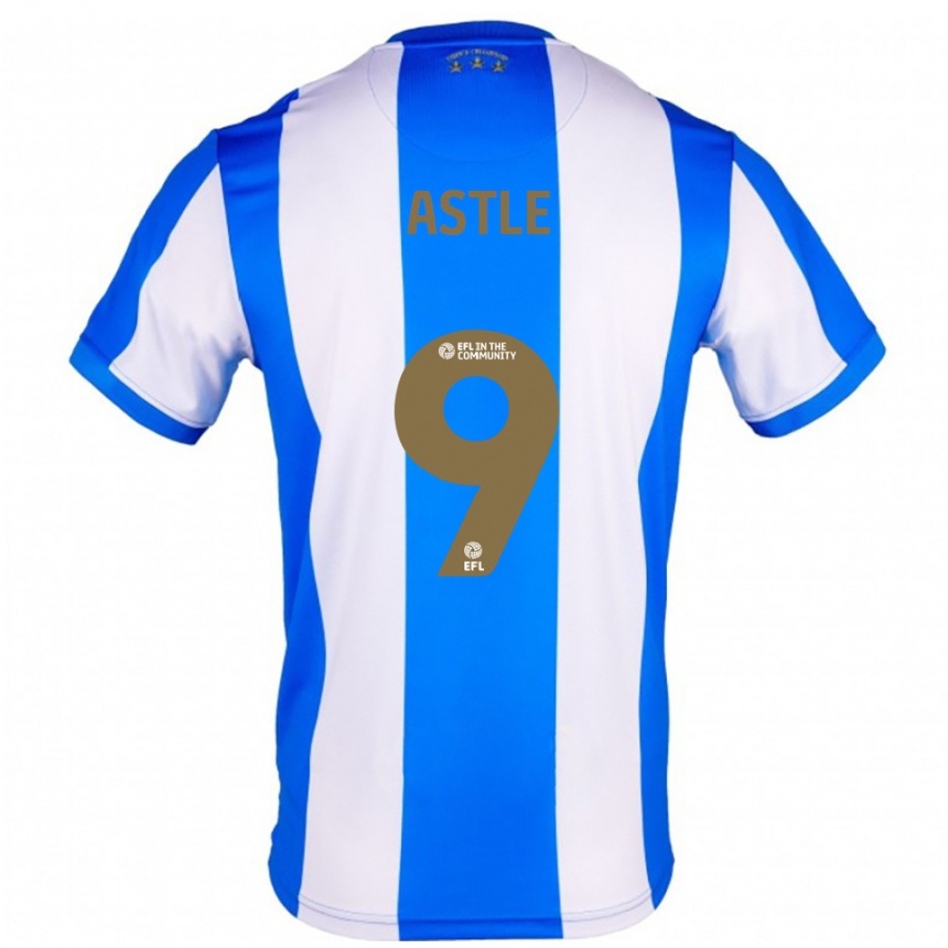 נשים כדורגל Katie Astle #9 כחול לבן ג'רזי ביתית 2025/26