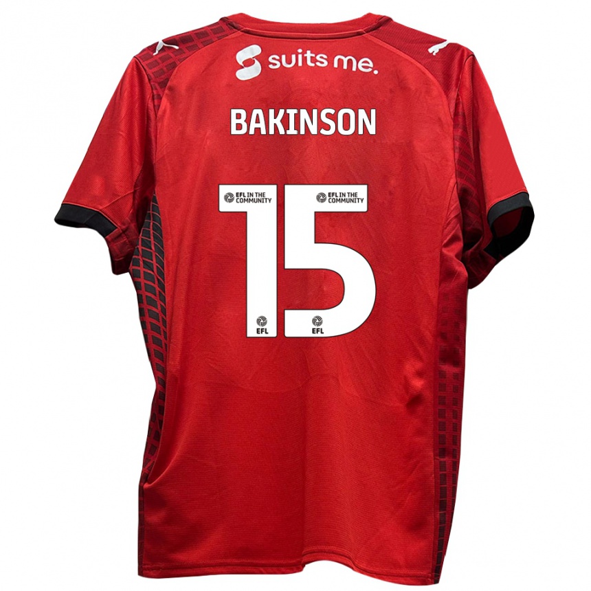 נשים כדורגל טייריק בקינסון #15 אדום שחור ג'רזי ביתית 2025/26