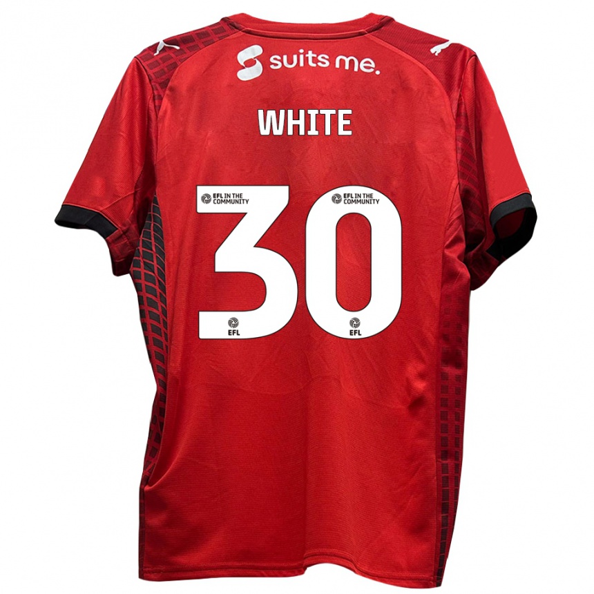 נשים כדורגל ג'ו וייט #30 אדום שחור ג'רזי ביתית 2025/26
