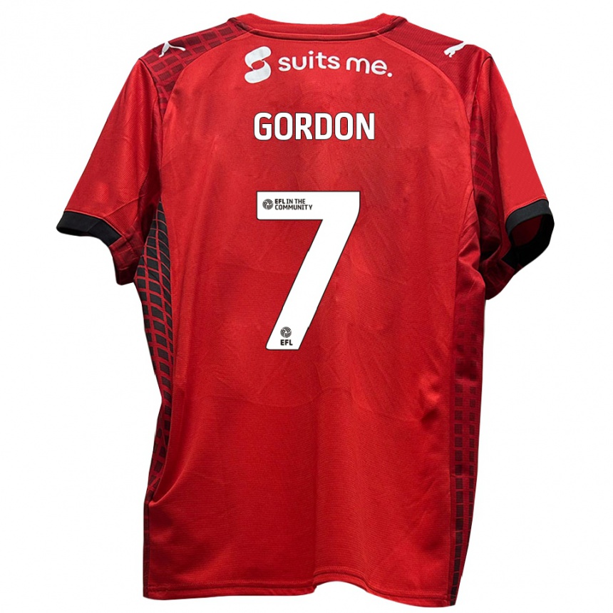 נשים כדורגל Lemar Gordon #7 אדום שחור ג'רזי ביתית 2025/26