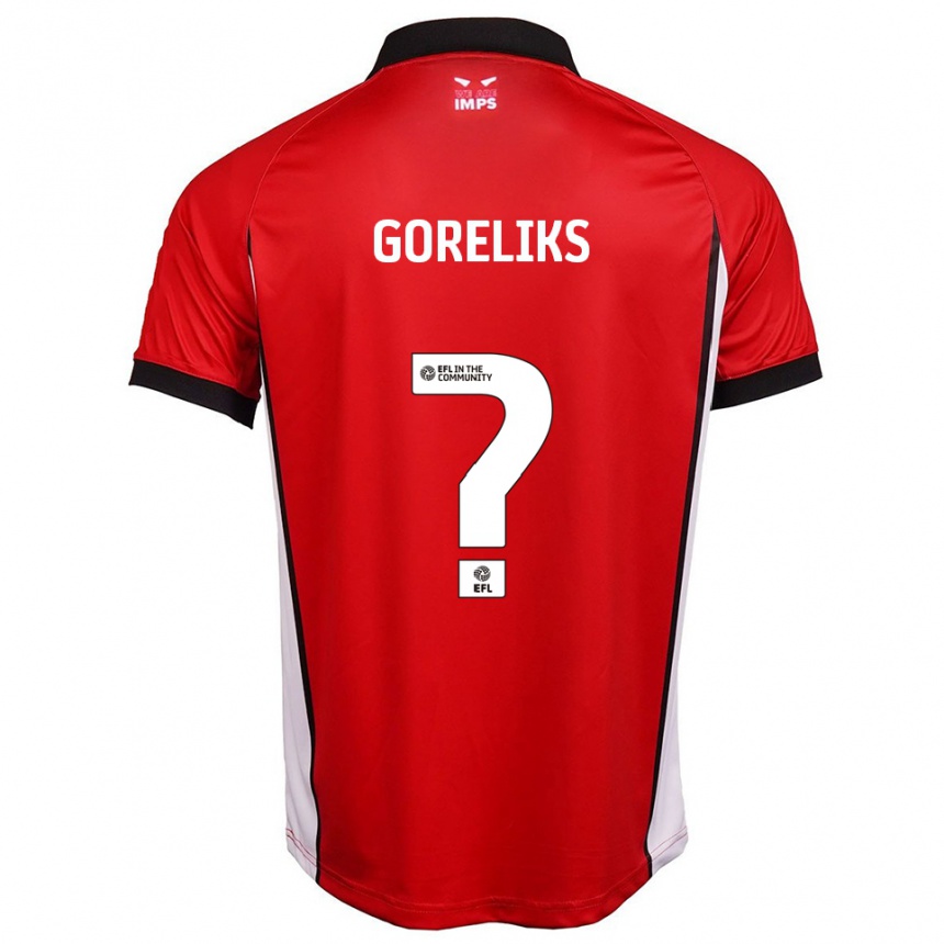 נשים כדורגל Daniels Goreliks #0 אדום לבן ג'רזי ביתית 2025/26