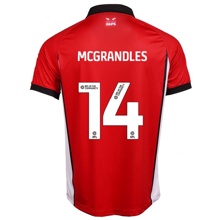 נשים כדורגל Conor Mcgrandles #14 אדום לבן ג'רזי ביתית 2025/26