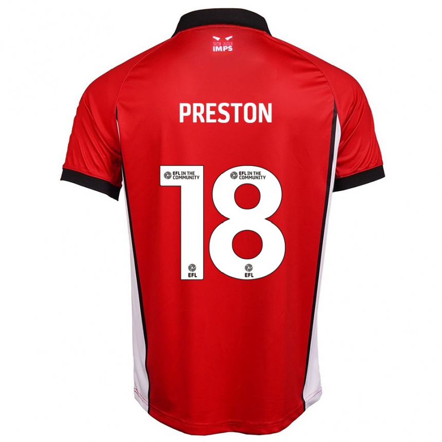 נשים כדורגל Rory Preston #18 אדום לבן ג'רזי ביתית 2025/26