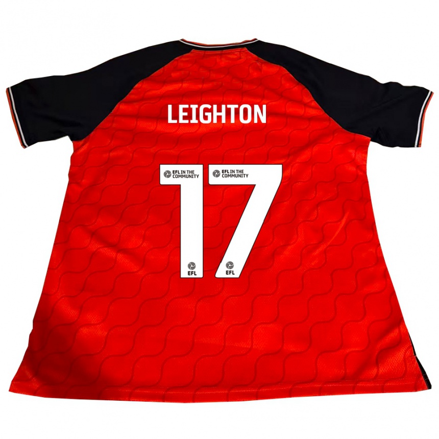 נשים כדורגל Amber Leighton #17 כתום שחור לבן ג'רזי ביתית 2025/26