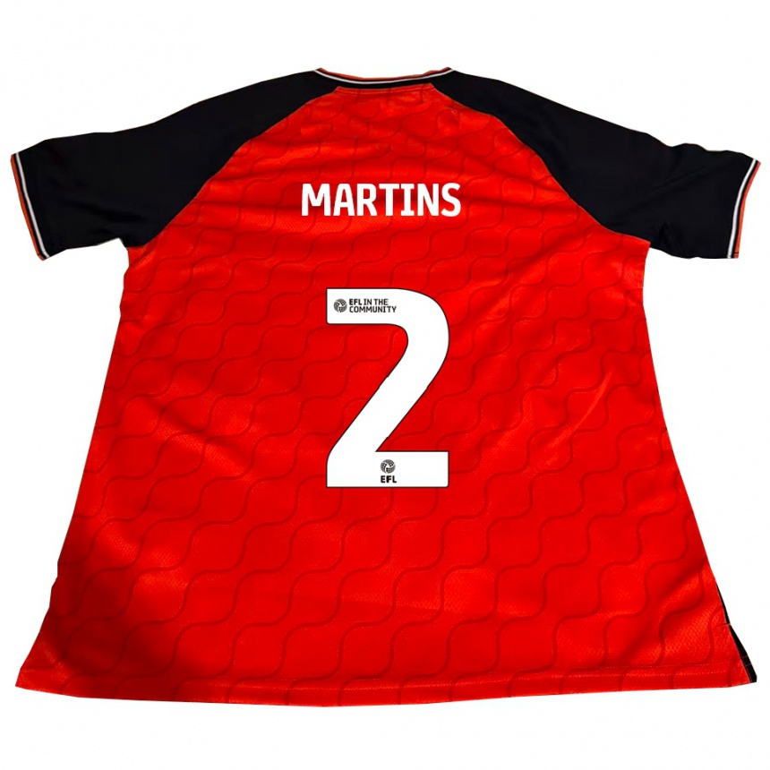 נשים כדורגל Priscilla Martins #2 כתום שחור לבן ג'רזי ביתית 2025/26