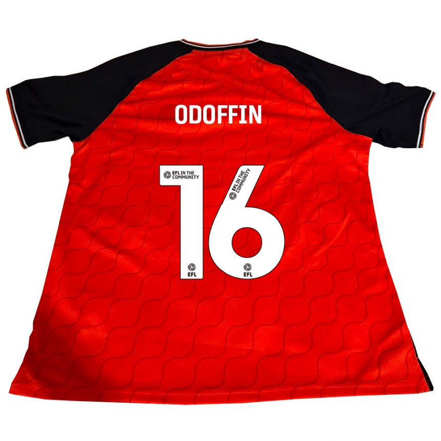 נשים כדורגל חכים אודופין #16 כתום שחור לבן ג'רזי ביתית 2025/26