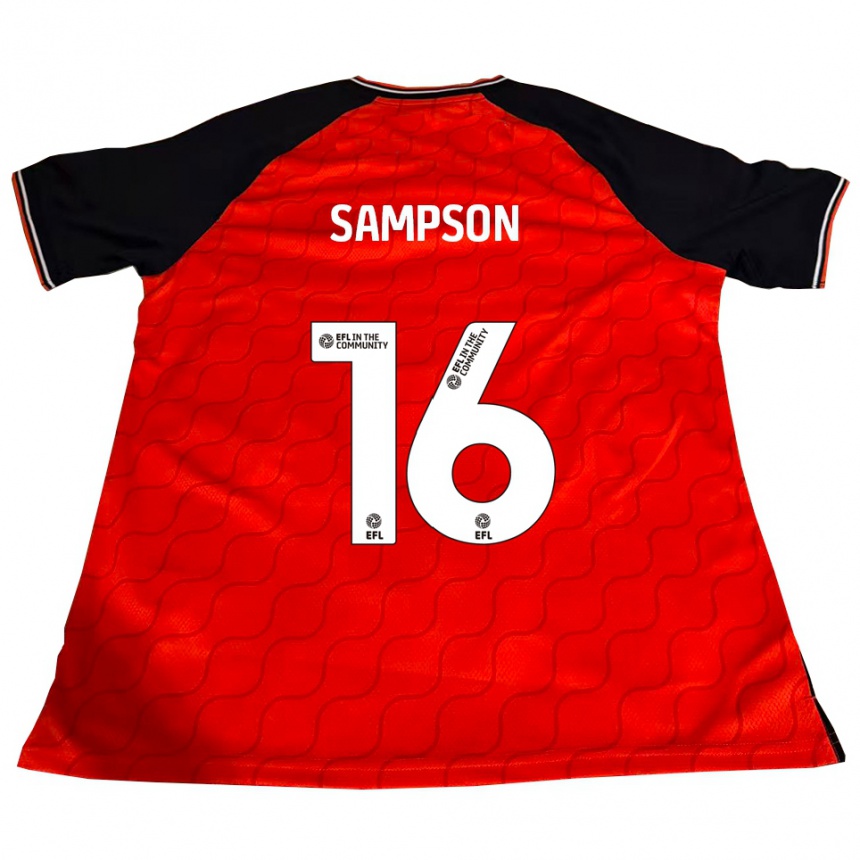 נשים כדורגל Enoch Sampson #16 כתום שחור לבן ג'רזי ביתית 2025/26