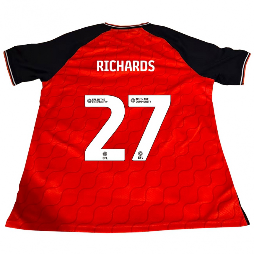 נשים כדורגל Jake Richards #27 כתום שחור לבן ג'רזי ביתית 2025/26