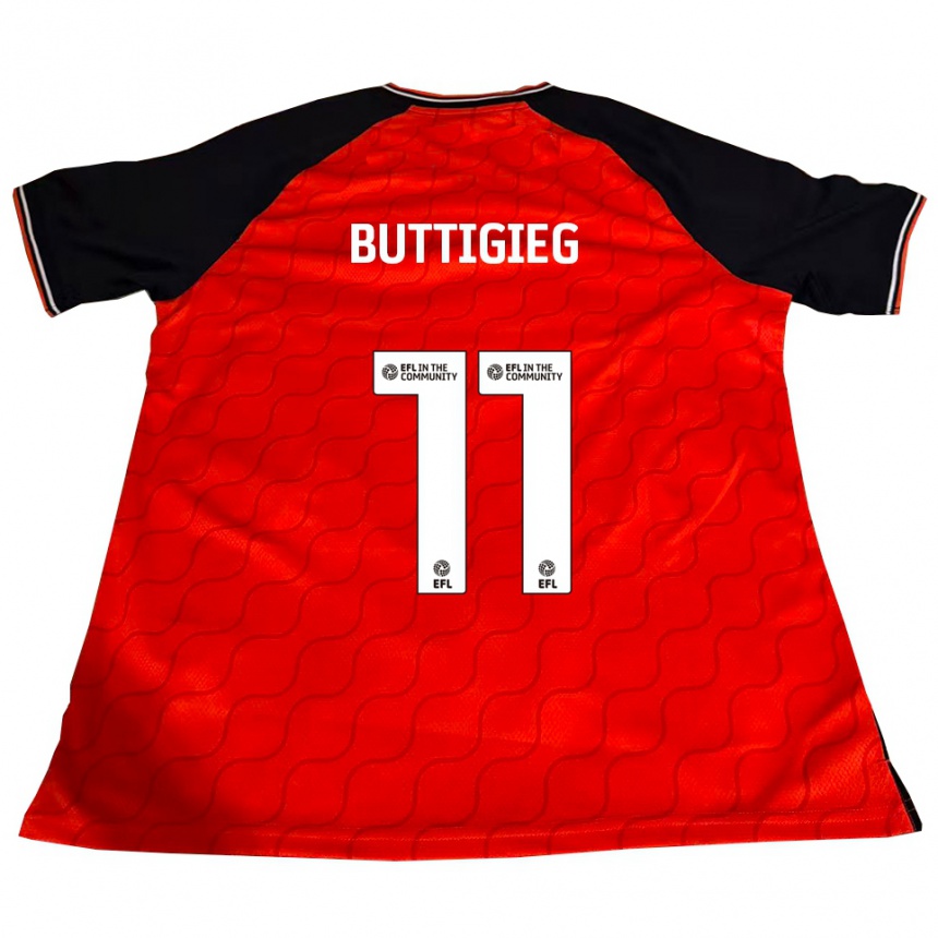 נשים כדורגל פיונה בוטיג'ג' #11 כתום שחור לבן ג'רזי ביתית 2025/26