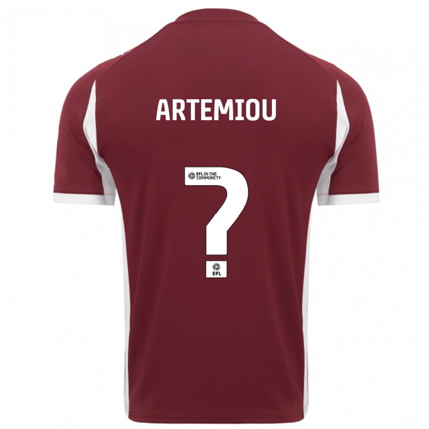 נשים כדורגל Beth Artemiou #0 בורדו לבן ג'רזי ביתית 2025/26