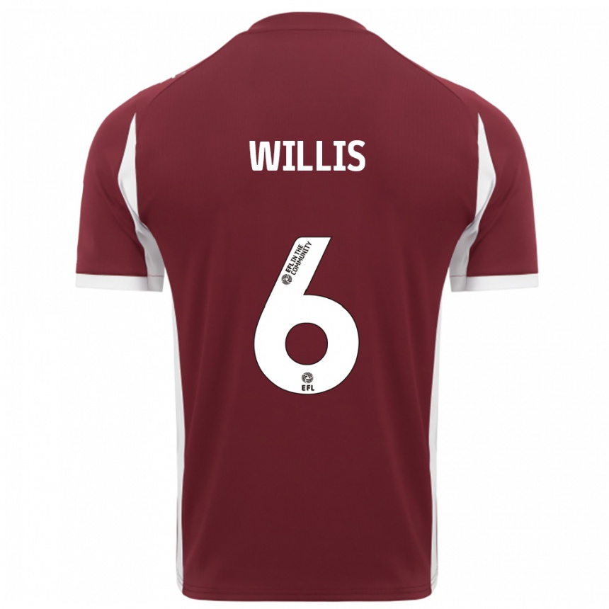 נשים כדורגל Jordan Willis #6 בורדו לבן ג'רזי ביתית 2025/26