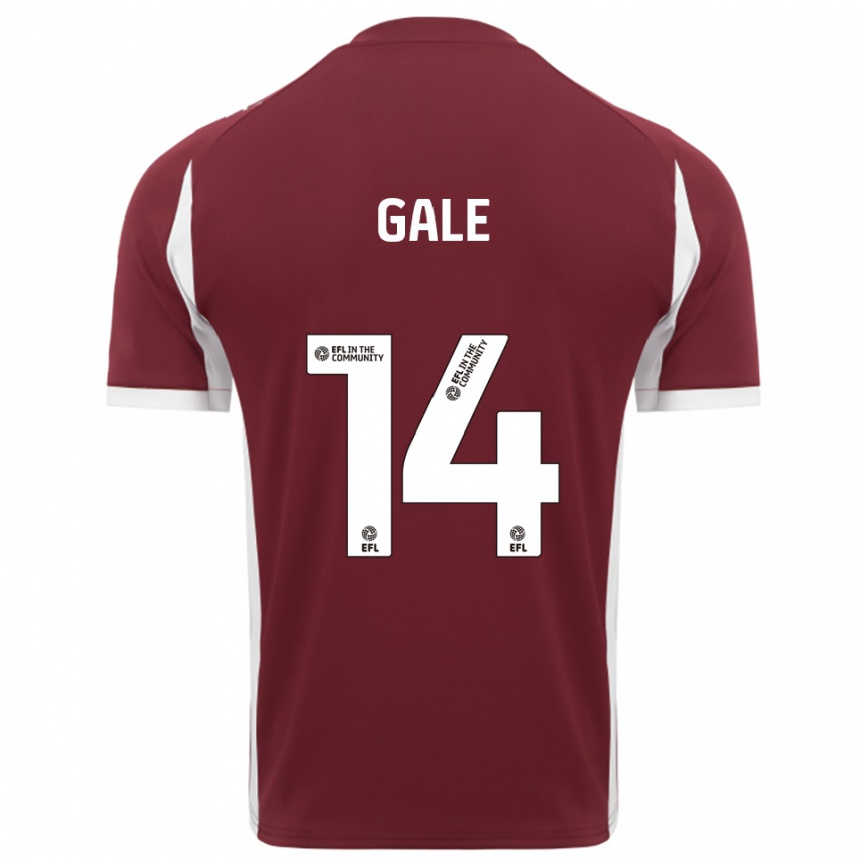 נשים כדורגל Georgia Gale #14 בורדו לבן ג'רזי ביתית 2025/26