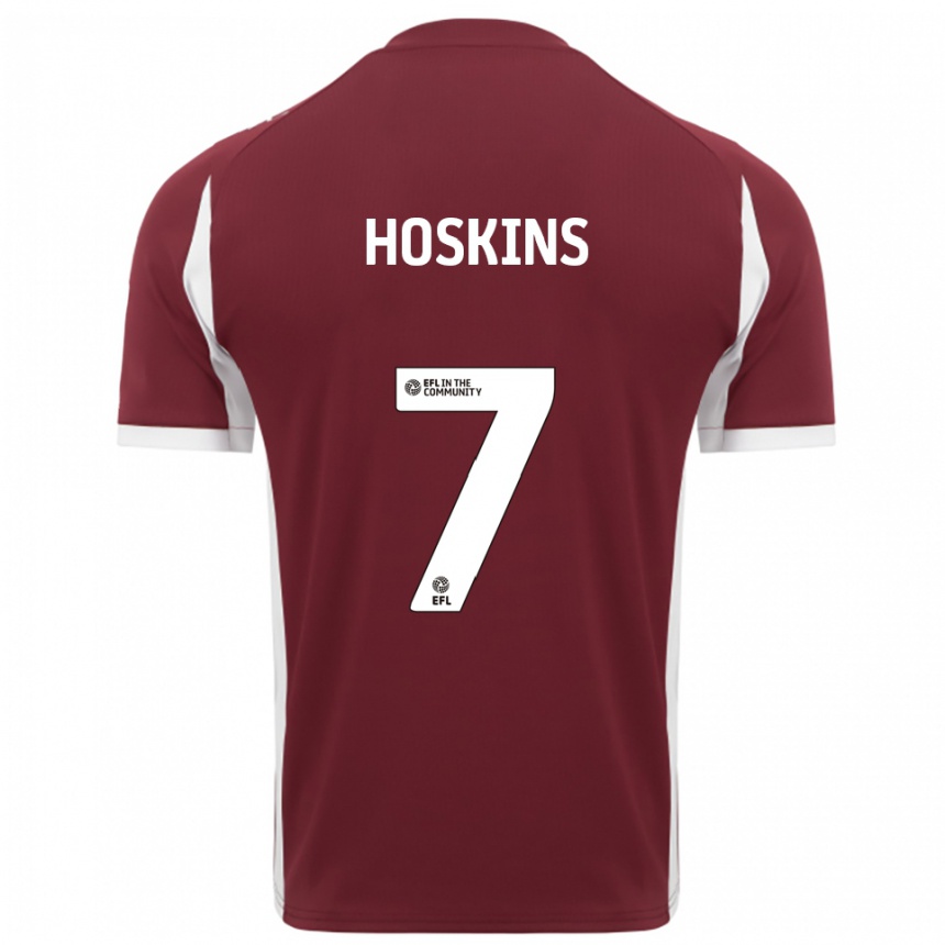 נשים כדורגל סם הוסקינס #7 בורדו לבן ג'רזי ביתית 2025/26