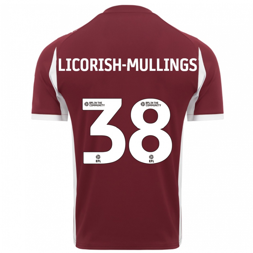 נשים כדורגל Kiantay Licorish-Mullings #38 בורדו לבן ג'רזי ביתית 2025/26