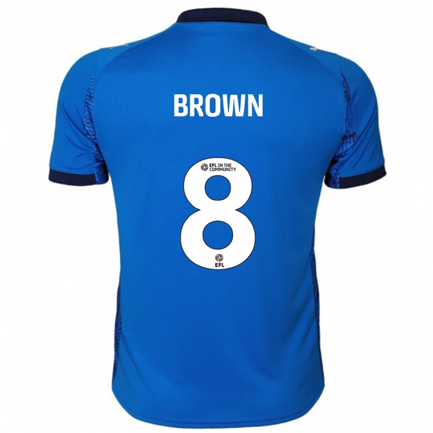 נשים כדורגל Poppie Brown #8 כחול לבן ג'רזי ביתית 2025/26