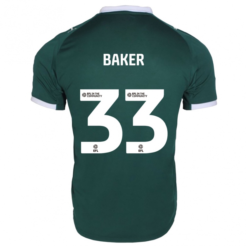 נשים כדורגל זאק בייקר #33 ירוק לבן ג'רזי ביתית 2025/26