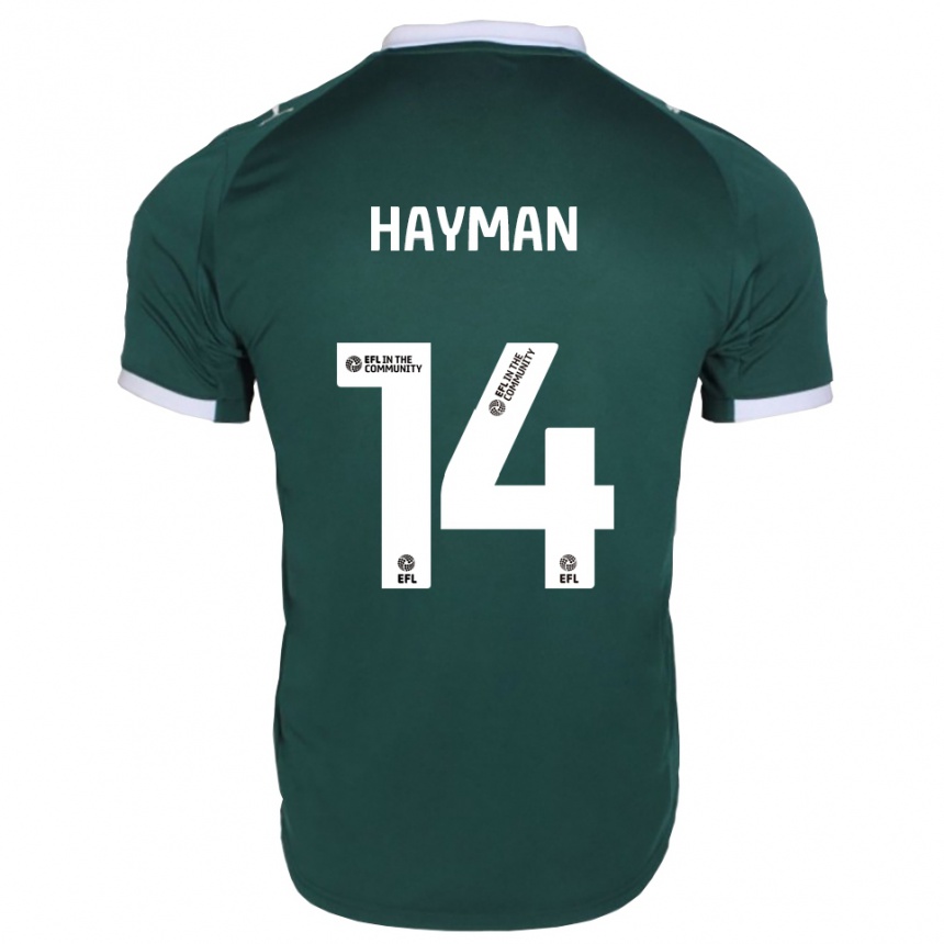 נשים כדורגל Sam Hayman #14 ירוק לבן ג'רזי ביתית 2025/26