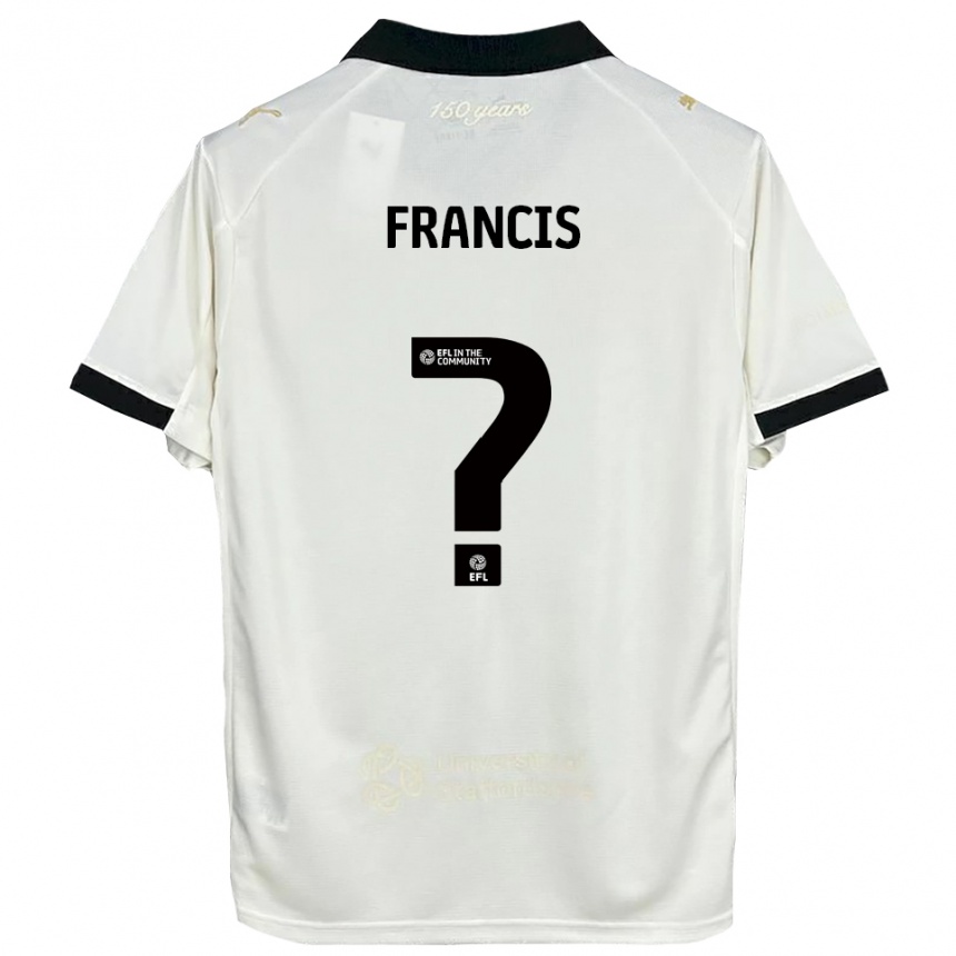 נשים כדורגל Louis Francis #0 לבן פנינה שחור ג'רזי ביתית 2025/26 נשים כדורגל Louis Francis #0 לבן פנינה שחור ג'רזי ביתית 2025/26