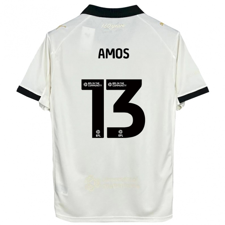 נשים כדורגל בן איימוס #13 לבן פנינה שחור ג'רזי ביתית 2025/26