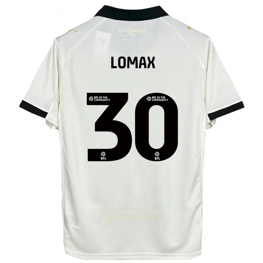 נשים כדורגל בן לומקס #30 לבן פנינה שחור ג'רזי ביתית 2025/26