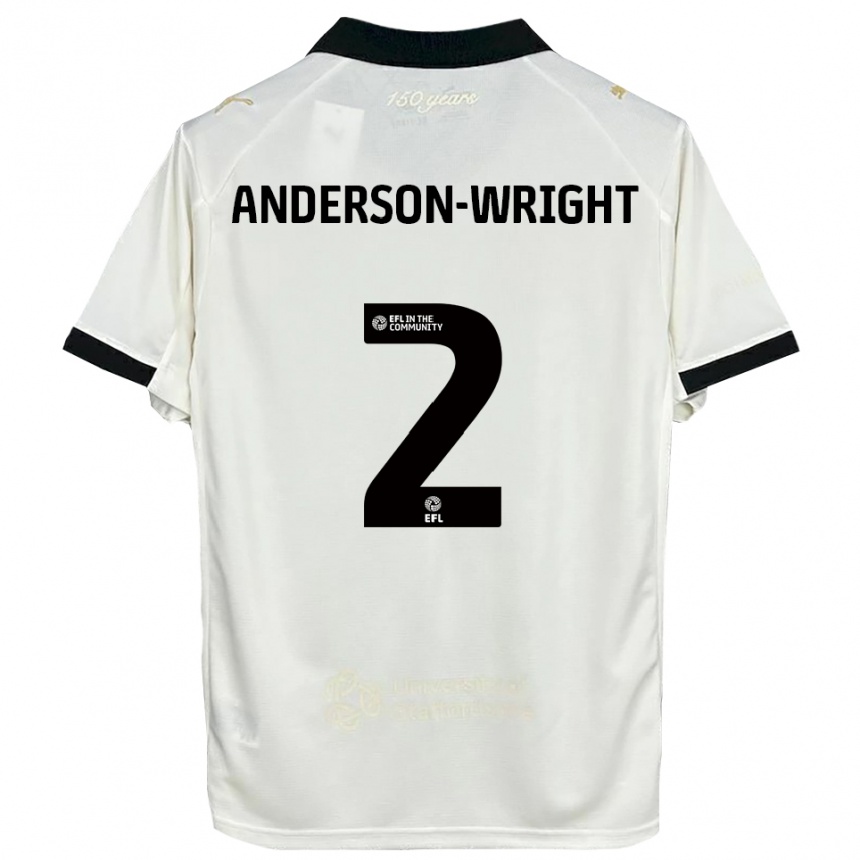 נשים כדורגל Daisy Anderson-Wright #2 לבן פנינה שחור ג'רזי ביתית 2025/26