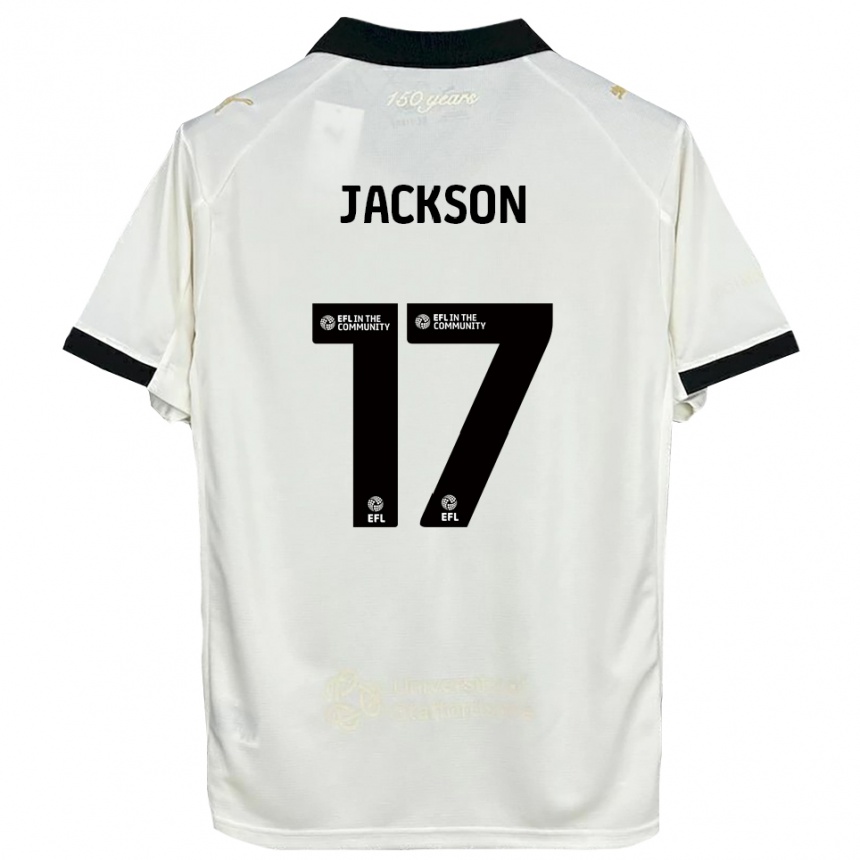 נשים כדורגל Freya Jackson #17 לבן פנינה שחור ג'רזי ביתית 2025/26