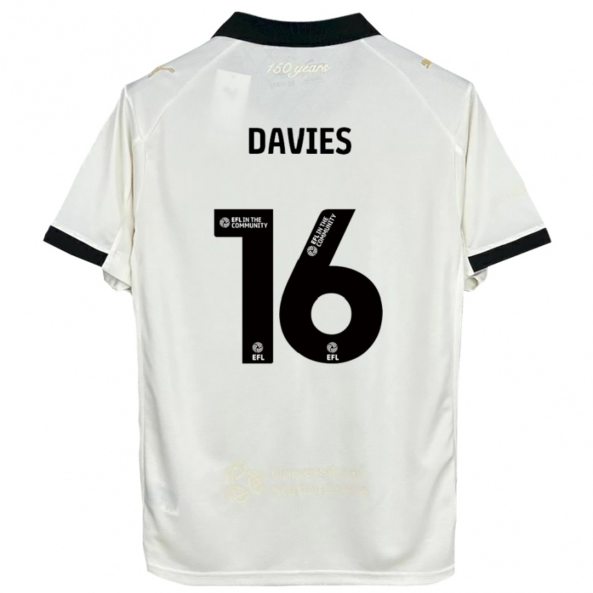 נשים כדורגל Cassie Davies #16 לבן פנינה שחור ג'רזי ביתית 2025/26