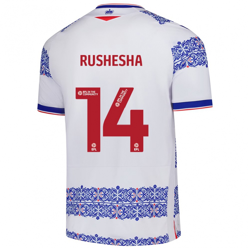 נשים כדורגל Tivonge Rushesha #14 לבן כחול ג'רזי ביתית 2025/26