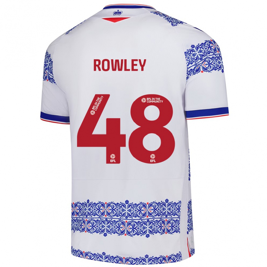 נשים כדורגל Matt Rowley #48 לבן כחול ג'רזי ביתית 2025/26
