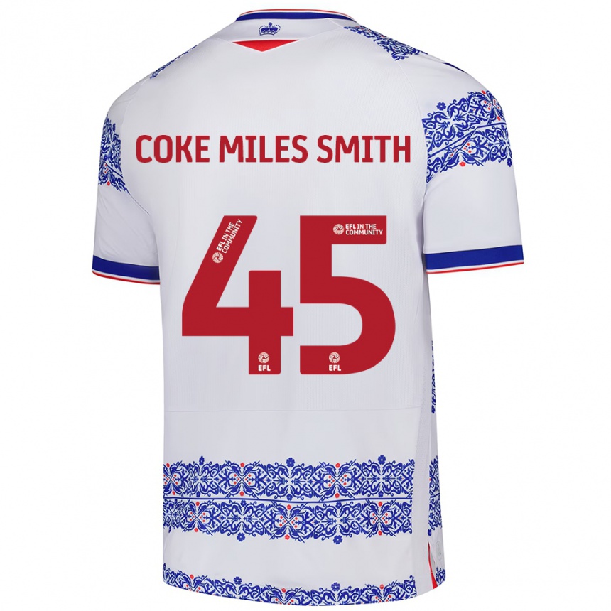 נשים כדורגל Kiyan Coke Miles Smith #45 לבן כחול ג'רזי ביתית 2025/26
