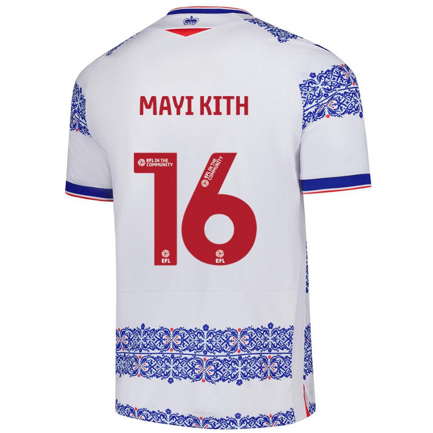 נשים כדורגל איישת׳ר מאיי קית׳ #16 לבן כחול ג'רזי ביתית 2025/26