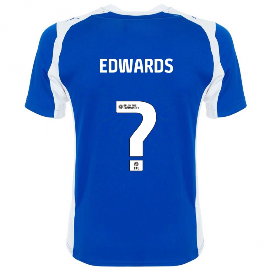 נשים כדורגל Christy Edwards #0 כחול לבן ג'רזי ביתית 2025/26