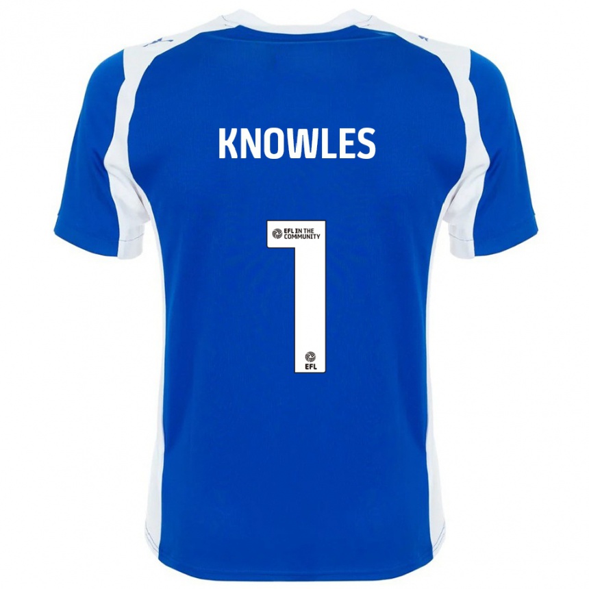 נשים כדורגל Amelia Knowles #1 כחול לבן ג'רזי ביתית 2025/26