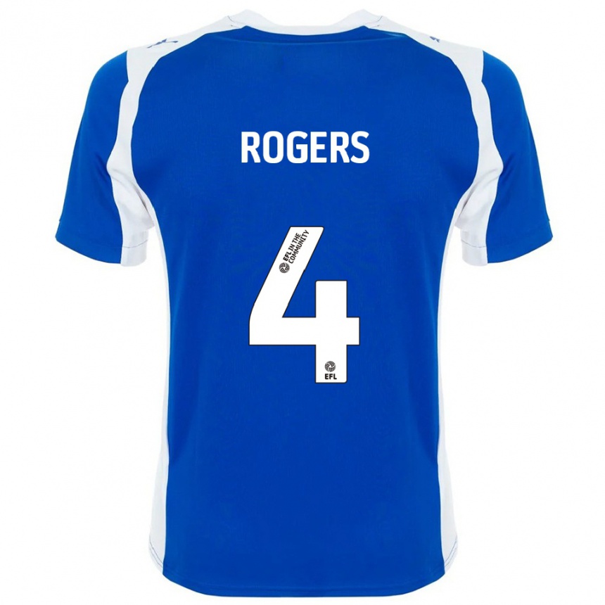 נשים כדורגל Jack Rogers #4 כחול לבן ג'רזי ביתית 2025/26