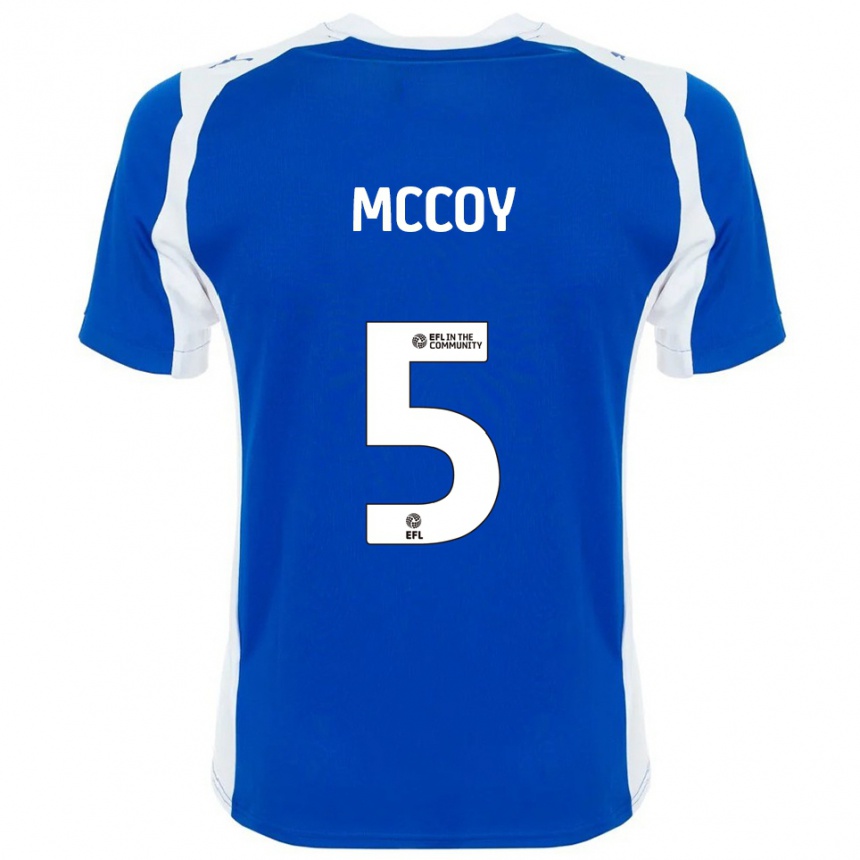 נשים כדורגל Libby Mccoy #5 כחול לבן ג'רזי ביתית 2025/26