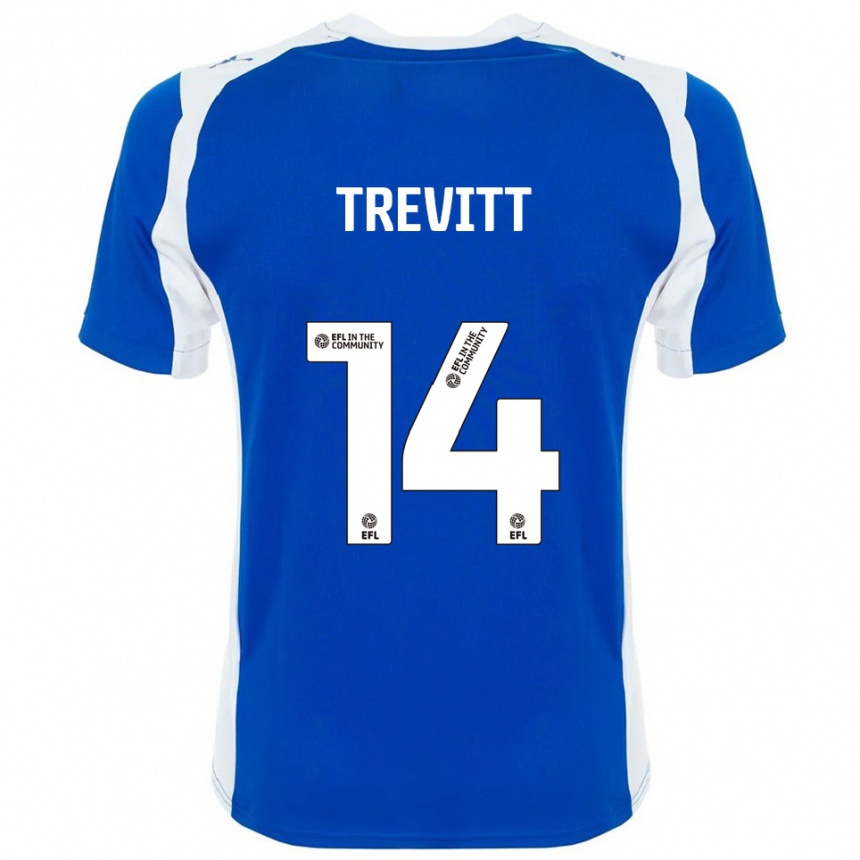 נשים כדורגל ראיין טרוויט #14 כחול לבן ג'רזי ביתית 2025/26