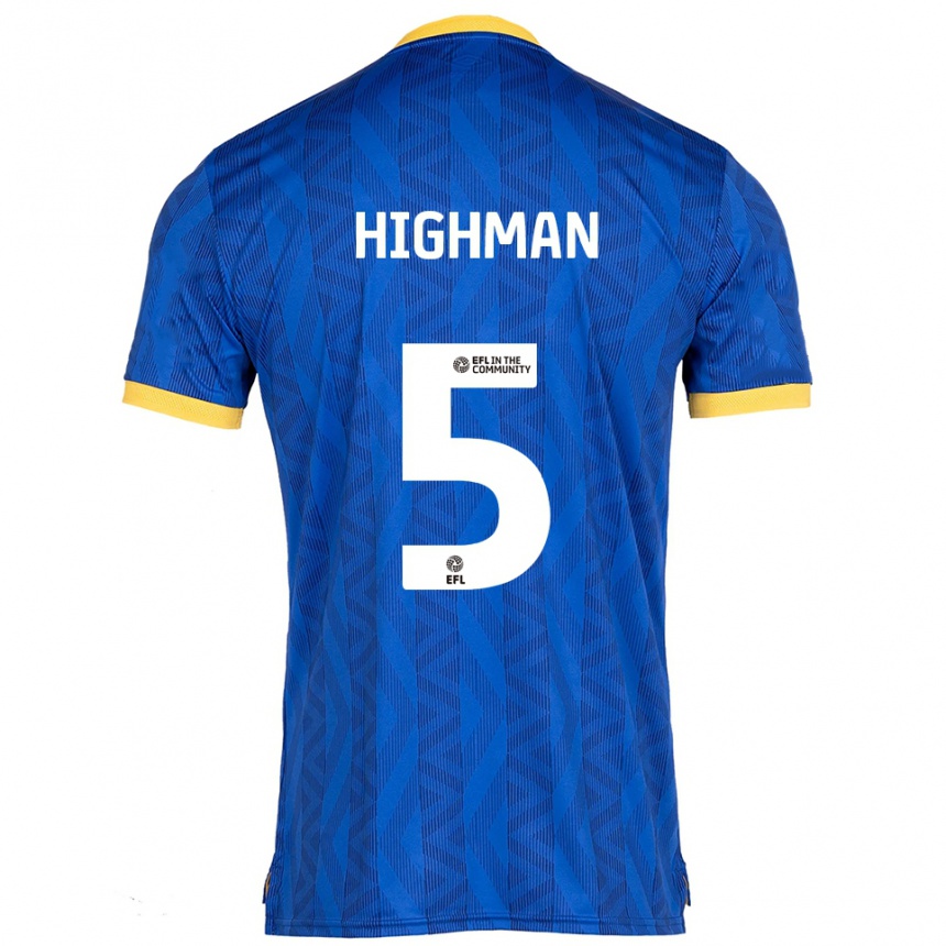 נשים כדורגל Kelly Highman #5 כחול נייבי צהוב ג'רזי ביתית 2025/26