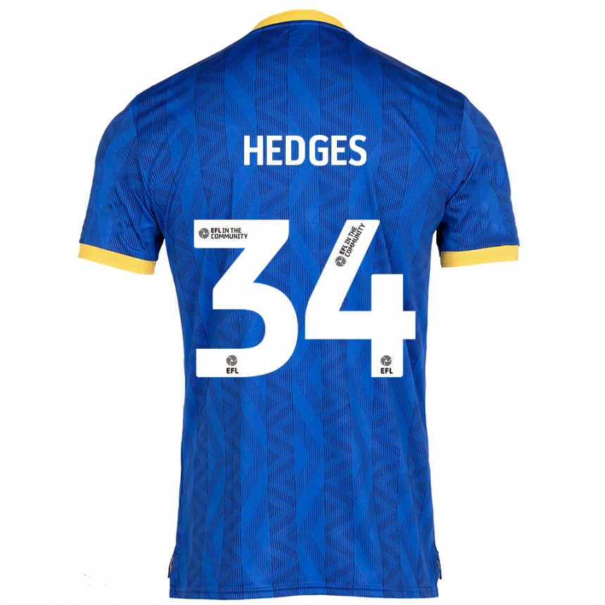 נשים כדורגל Harry Hedges #34 כחול נייבי צהוב ג'רזי ביתית 2025/26
