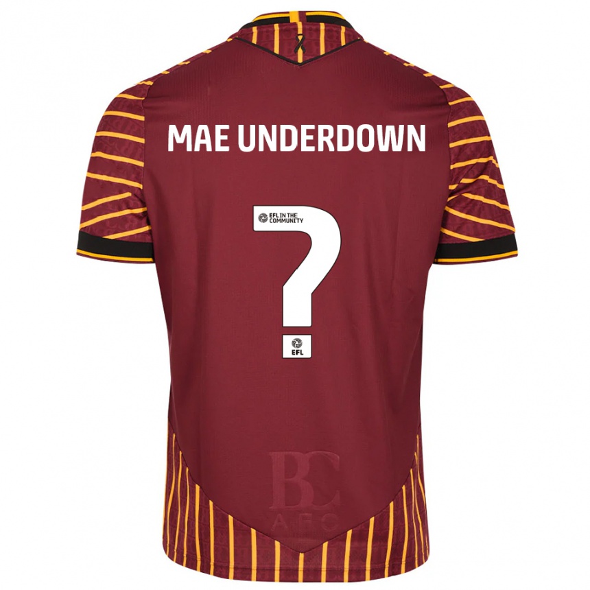 נשים כדורגל Kanisha Mae Underdown #0 כתום בורדו ג'רזי ביתית 2025/26