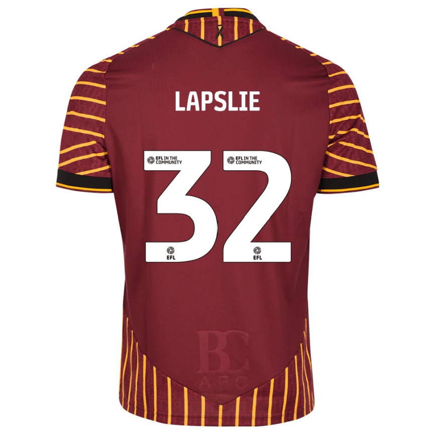 נשים כדורגל George Lapslie #32 כתום בורדו ג'רזי ביתית 2025/26