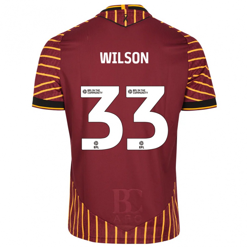 נשים כדורגל Adam Wilson #33 כתום בורדו ג'רזי ביתית 2025/26