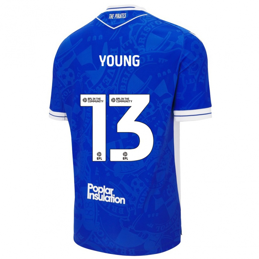 נשים כדורגל בראד יאנג #13 כחול לבן ג'רזי ביתית 2025/26