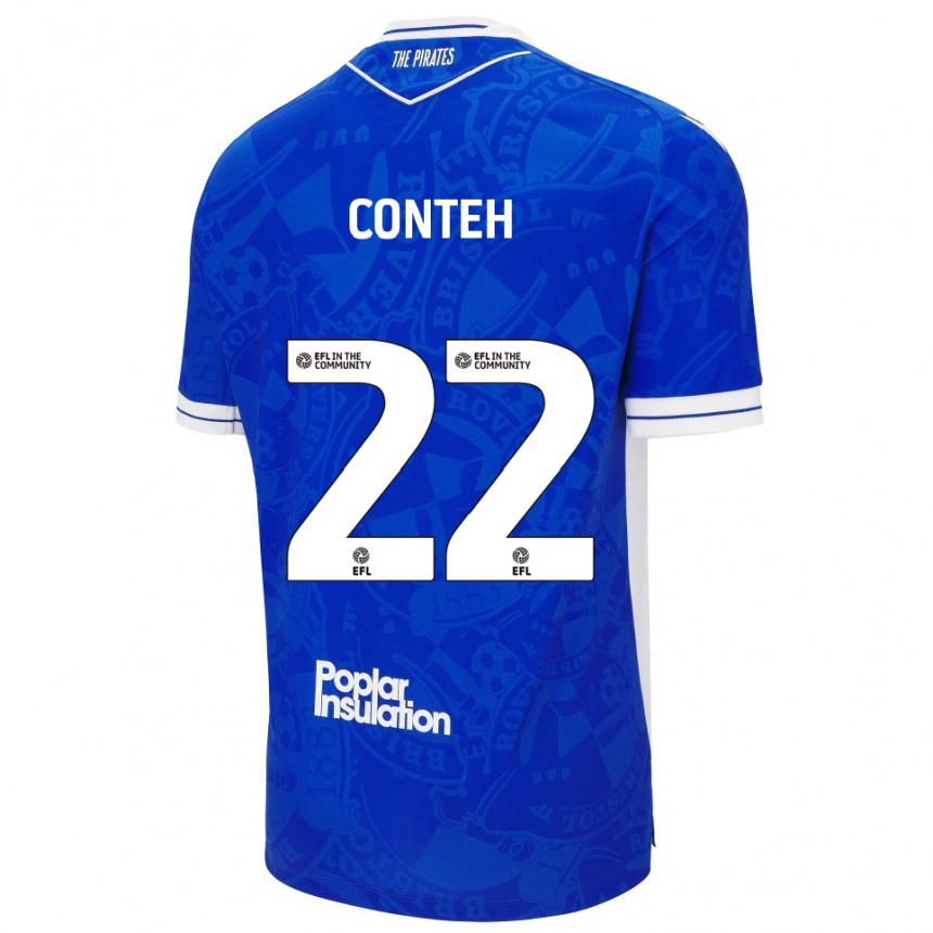 נשים כדורגל קמיל קונטה #22 כחול לבן ג'רזי ביתית 2025/26